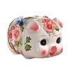 XXZY Money Bank Ceramic Piggy Bank Cute Flower Pig Coin Bank Creative Money Bank Best Children's Birthday Large Capacity Best Creative Gift (Color : White) view 1