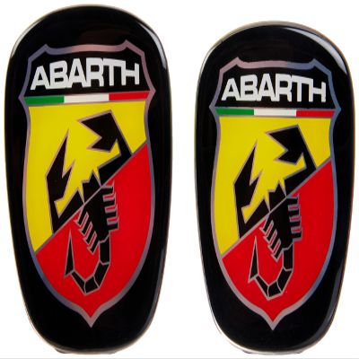 Abarth 3D Sticker Logo Bouclier Officiel pour Fiat Bravo, Avant et Arrire, 75 x 69 mm, 71 x 65 mm