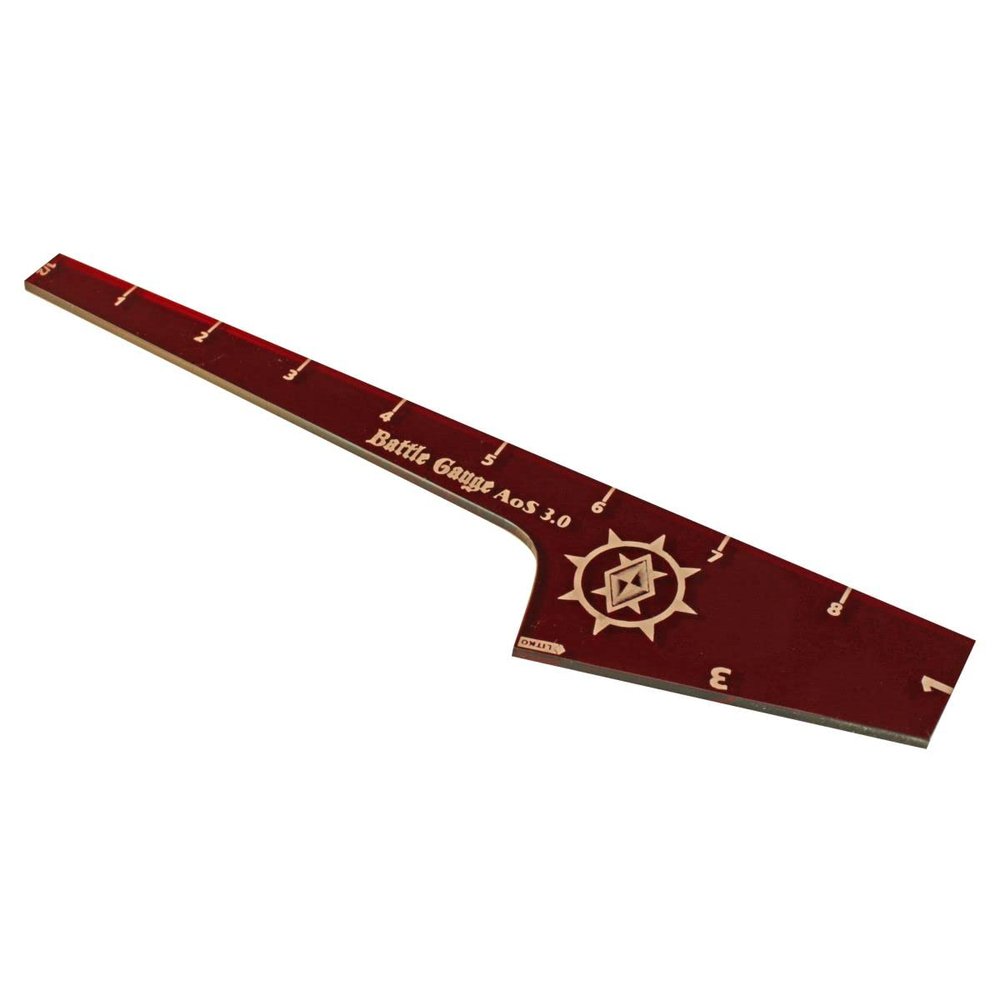 LITKO 9-inch Battle Gauge Tool | Compatible with Age of Sigmar 3rd Edition (Translucent Red)