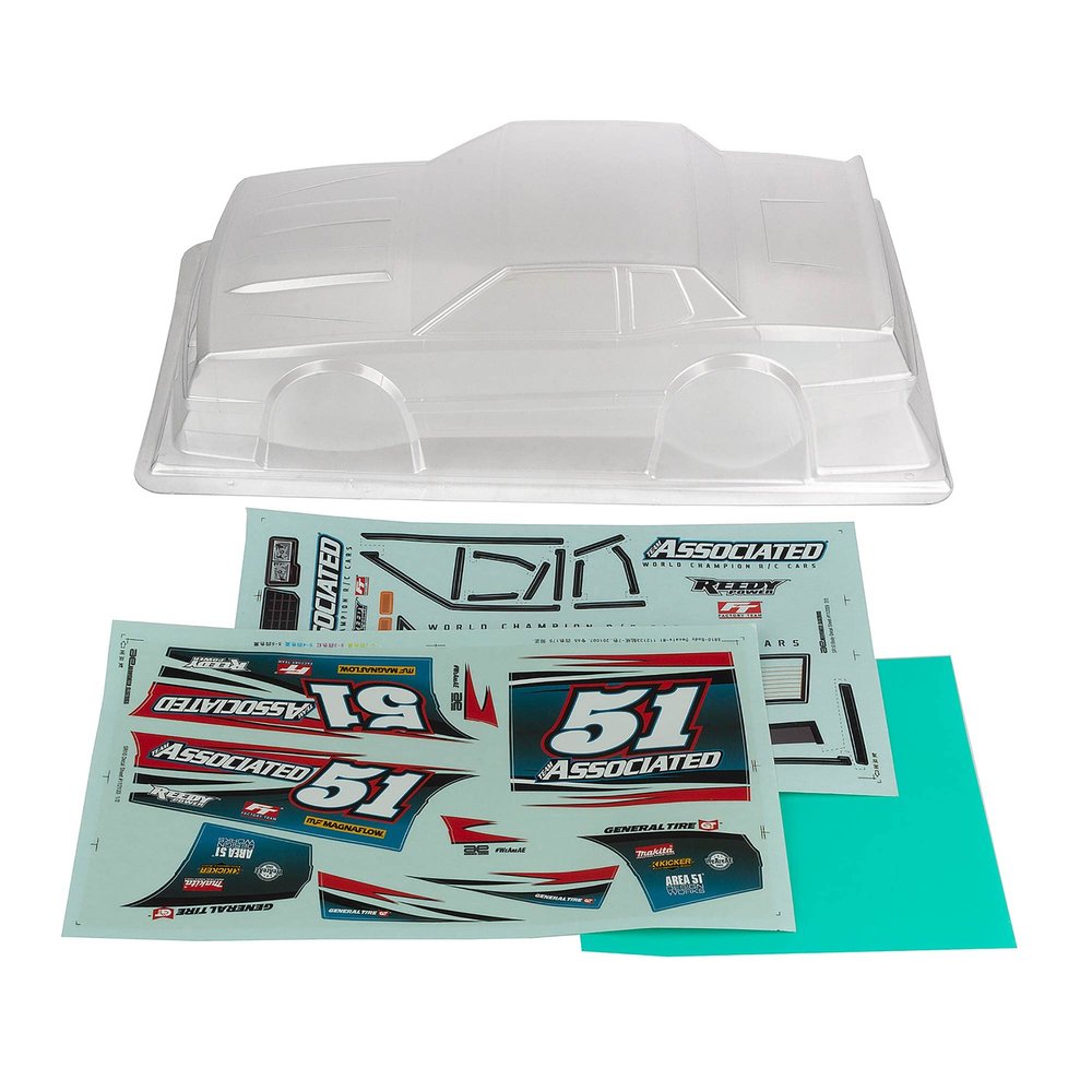 Team Associated SR10 Street Stock Body, Clear, ASC71192