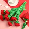 10 Pcs Plush Rose Flower Stuffed Flower Bendable Stems Plush Bouquet Toy Soft Rose Flower 12.6 Inch for Christmas Classroom 2025 Mother's Day Valentines Day Girl Girlfriend Wife(10 Pcs Red Series) view 2