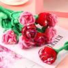 10 Pcs Plush Rose Flower Stuffed Flower Bendable Stems Plush Bouquet Toy Soft 12.6 Inch for Christmas Classroom 2025 Mother's Day Valentines Day Girl Girlfriend Wife(10 Pcs Glitter Red Pink Series) view 2