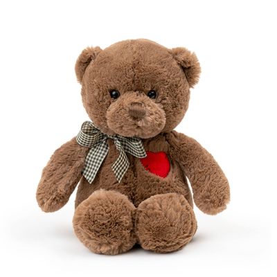 Adorlynetty 11.4 Small Teddy Bear with Heart Cute Brown Teddy Bear Stuffed Animals Soft Stuffed Bear Plush Bear Plushie Toys Gifts for Girlfriend Boyfriend Kid