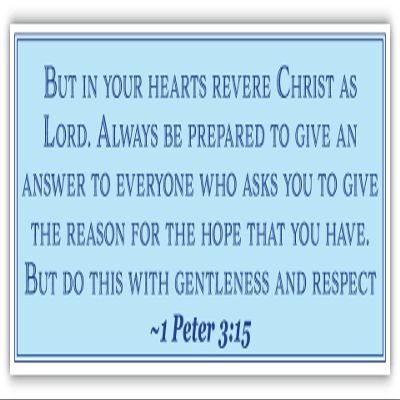 1 Peter 3:15 | But in Your Hearts Revere Christ as Lord | Car Sticker 3x8 inches