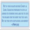 1 Peter 3:15 | But in Your Hearts Revere Christ as Lord | Car Sticker 3x8 inches view 1