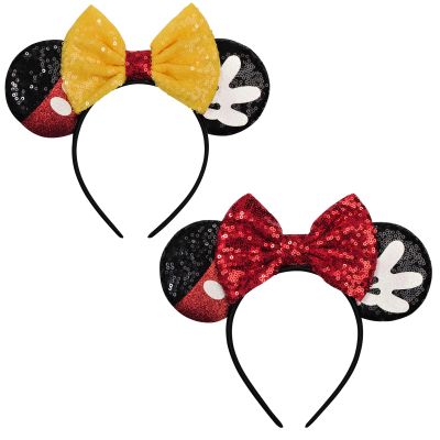 FANYITY Mouse Costume Ears,2 Pcs Mouse Ears Headbands for Girls & Women Party,Size Free (SYH+SYH)