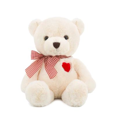 Adorlynetty 11.4 Small Teddy Bear with Heart Cute White Teddy Bear Stuffed Animals Soft Stuffed Bear Plush Bear Plushie Toys Gifts for Girlfriend Boyfriend Kid