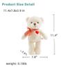 Adorlynetty 11.4 Small Teddy Bear with Heart Cute White Teddy Bear Stuffed Animals Soft Stuffed Bear Plush Bear Plushie Toys Gifts for Girlfriend Boyfriend Kid view 2