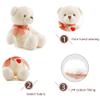 Adorlynetty 11.4 Small Teddy Bear with Heart Cute White Teddy Bear Stuffed Animals Soft Stuffed Bear Plush Bear Plushie Toys Gifts for Girlfriend Boyfriend Kid view 3