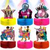 6 Pcs 70s Disco Honeycomb Centerpieces Paper 80s 90s Theme Party Supplies Decorations for 70's Boogie 1970s Birthday Hippie Party Favors Birthday Hip Hop Props view 1