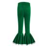 ACSUSS Kids Girls Christmas Ruffle Leggings Velvet Bell Bottoms Flare Pants Santa Costume Green 6 Years view 2