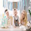 1st High Chair Banner For Baby, AULEGE First Birthday Decoration Banner for Baby 1st Birthday Party Supplies, Blue view 2