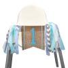 1st High Chair Banner For Baby, AULEGE First Birthday Decoration Banner for Baby 1st Birthday Party Supplies, Blue view 3