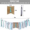 1st High Chair Banner For Baby, AULEGE First Birthday Decoration Banner for Baby 1st Birthday Party Supplies, Blue view 4
