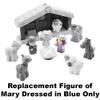 F-Price Replacement Figure for Fisher-Price Little People Nativity Set - DPX53 ~ Replacement Figure of Mary Dressed in Blue, Blue, White, Brown view 4
