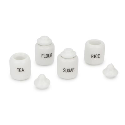 Dollhouse Seasoning Jar Miniature Sugar Shaker Candy Food Model Jars Set Dollhouse Ornament Mini Scene Accessories Restaurant Candy Simulation 1:12 Scale Kitchen Food Accessories (Porcelain)