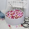 GOGOSO Ball Pit Balls for Toddler, Baby Plastic Playballs Kids Soft Pastel Pelotas Non-Toxic BPA-Free,Dark Pink+Gold+White+red,100 Balls view 4