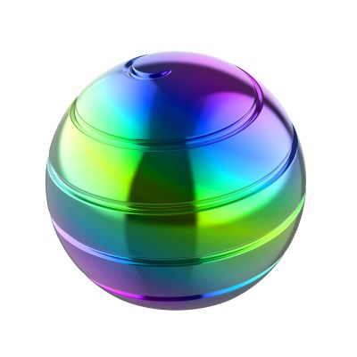 Apqdw Kinetic Desk Spinnin Toys Ball, Fidget Toy Balls for Office for Adults, Optical Illusion Rotating Ball for Office ADHD Anxiety (45mm, Rainbow)