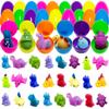 Pinkiwine 24 Pack Plastic Prefilled Easter Eggs with Dinosaur Mochi Squishy Toys Inside for Kids Boys Girls Toddlers Easter Basket Stuffers Gifts Fillers view 1