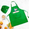AILIN Embroidered Custom Name Kids Apron Chef Hat Set For Boy Girl Cooking Baking Painting Craft Rose Pink Color view 3