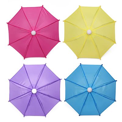 4 Pack Cute Mini Doll Umbrella Colorful Children Small Toy Umbrella Decoration for Doll House Photography Props Supplies