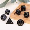 Cheungshing 7 PCS Handcrafted DND Polyhedral Dcie Sets for Role Playing Games MTG Table Game Polished Tumbled Stone Dices, Black Obsidian view 2