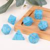 Cheungshing 7 PCS Handcrafted DND Polyhedral Dcie Sets for Role Playing Games MTG Table Game Polished Tumbled Stone Dices, Blue Howlite Turquoise view 2