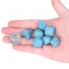 Cheungshing 7 PCS Handcrafted DND Polyhedral Dcie Sets for Role Playing Games MTG Table Game Polished Tumbled Stone Dices, Blue Howlite Turquoise view 4