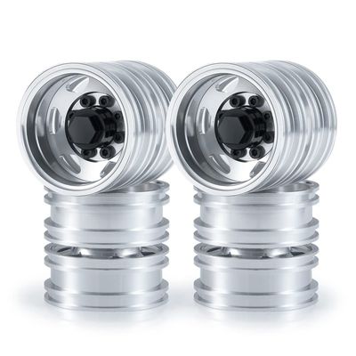 RC-Hub 4pcs Aluminum Rear Wheels Rims for 1/14 Tamiya Truck Climbing Tractor Trailer RC Car