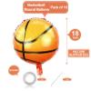 10 Pack 18 Inch Basketball Foil Balloons Helium Metallic Mylar Balloons for Birthday Party Sports Theme World Cup Party Decorations view 2