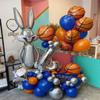 10 Pack 18 Inch Basketball Foil Balloons Helium Metallic Mylar Balloons for Birthday Party Sports Theme World Cup Party Decorations view 4