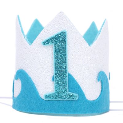LINLULU The Big One Birthday Crown for Baby Boys - 1st Hat, Beach Party Supplies, Surfs Up Decorations, Boys Outfit