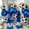 10 Pack 18 Inch Soccer Foil Balloons Football Helium Metallic Mylar Balloons for Birthday Party Sports Theme World Cup Party Decorations view 3