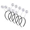 Gampu Glitter Ball Boppers - 5pcs Martian Antenna Headbands Alien Head Boppers Christmas Party Gifts White view 1