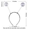 Gampu Glitter Ball Boppers - 5pcs Martian Antenna Headbands Alien Head Boppers Christmas Party Gifts White view 3
