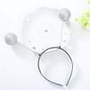 Gampu Glitter Ball Boppers - 5pcs Martian Antenna Headbands Alien Head Boppers Christmas Party Gifts White view 4
