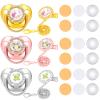 3 Pieces Sublimation Pacifier Set Name Custom Baby Bling Pacifier Clip Glitter Personalized Artificial Crystal Decoration for Girl Boys Baby with Blanks view 1