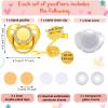 3 Pieces Sublimation Pacifier Set Name Custom Baby Bling Pacifier Clip Glitter Personalized Artificial Crystal Decoration for Girl Boys Baby with Blanks view 2