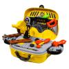 Kidplokio Boys 28pc Tools and Tool Box Work Bench Playset, DIY Pretend Play Construction Toys, Yellow, Ages 3+