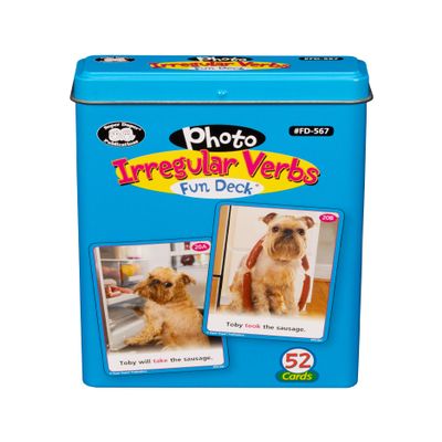Super Duper Publications | Photo Irregular Verbs Fun Deck | Grammar Educational Resource