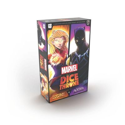 USAOPOLY Marvel Dice Throne | 2 Hero Box Featuring Captain Marvel, Black Panther | Standalone Competitive Dice Game | Officially-Licensed Game | Compatible with The Dice Throne Ecosystem