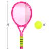 Kidplokio 2pc Tennis Racket Exercise Equipment Outdoor Playset with Tennis Balls, Kid Games, Pink Yellow, Girls, Ages 3+ view 4