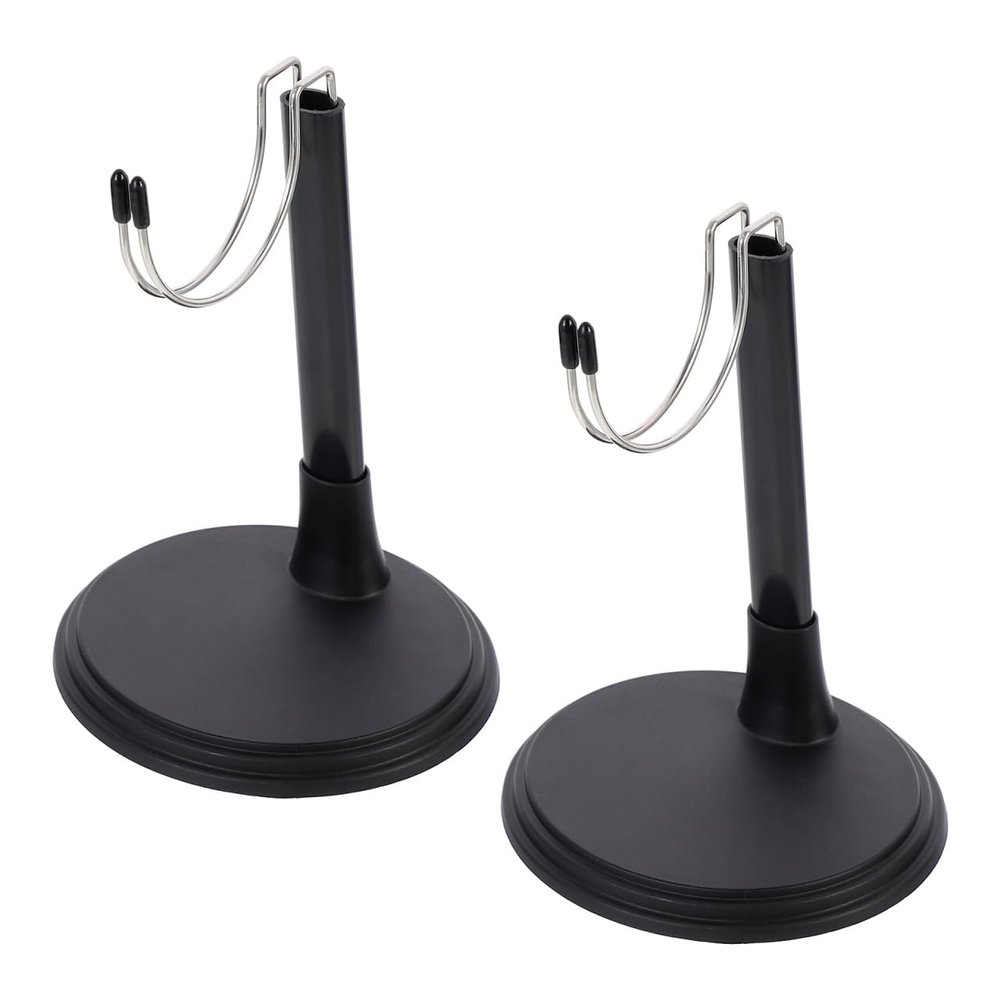 Toyvian Doll Display Racks 2-Pack Standing Brackets with Wide Base for Stable Doll Stands Perfect for 11 Inch Dolls Ideal Holder for Home and Shop Display