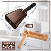 Nuanchu 10 Inch Cowbell Noise Makers for Sport Event Steel Cowbell with Handle and 2 Pcs Wooden Spinning Rattle Ratchet Matraca Cheer Bell Alarm for Football Game Musical Percussion Instruments(Brown) view 2