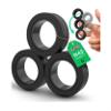 BunMo Magnetic Rings Black  Improved N45 Grade Magnets, BPA-Free, Compact & Quiet Fidget Toy for Adults & Teens, Portable Handheld Toy for Office, School, & Travel view 1