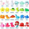 24 Packs Baby Bath Light Up Toys, Floating Rubber Animal Toys for Toddlers Infant Kids Boys Girls Flashing Color Changing Light in Water Bath Toys for Bathtub Bathroom Shower Games Swimming Pool view 2