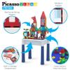PicassoTiles 316 Piece Activity Table with Magnetic Tiles and Building Brick Blocks, Playset Table with Magnetic Action Figures & Storage Included, Can be Use as Water & Sand Tables STEM Toys Ages 3+ view 2