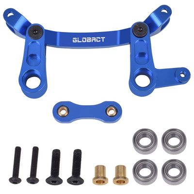 GLOBACT Aluminum Alloy Steering Bellcrank and Steering Link, with Ball Bearing Upgrade Parts Set for 1/10 Arrma Senton 4X4 Granite 4X4 Typhon 4X4 Kraton 4X4 Big Rock 4X4 Replaces AR340132 (Blue)