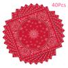 40Pcs Red Bandana Western Party Napkins 3 Ply Red bandanas Paisley Print Lunch Dinner Disposable Paper Napkin Set for Western Cowboy Birthday Party Supplies Tableware view 4