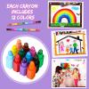 Gersoniel 36 Pieces Stackable Crayons Stacking Buildable Crayons 12 Colors Colorful Stackable Pencils Party Favors DIY Rainbow Pencil for School Office Birthday Party view 4
